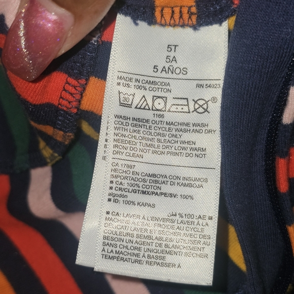 Old Navy Colorful Striped Kids Footie Pajamas - Picture 6 of 7